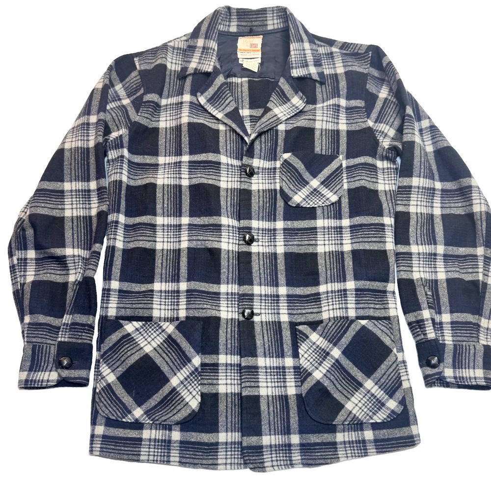 Levi's Vintage Clothing LVC Wool Plaid Shirt Jacket Mens M Styled By Levis 50s